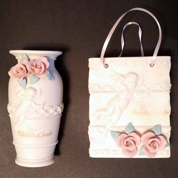 NEW Cream Porcelain-look Bud Vases, Angel Motif, Set of 2! - Picture 8 of 9